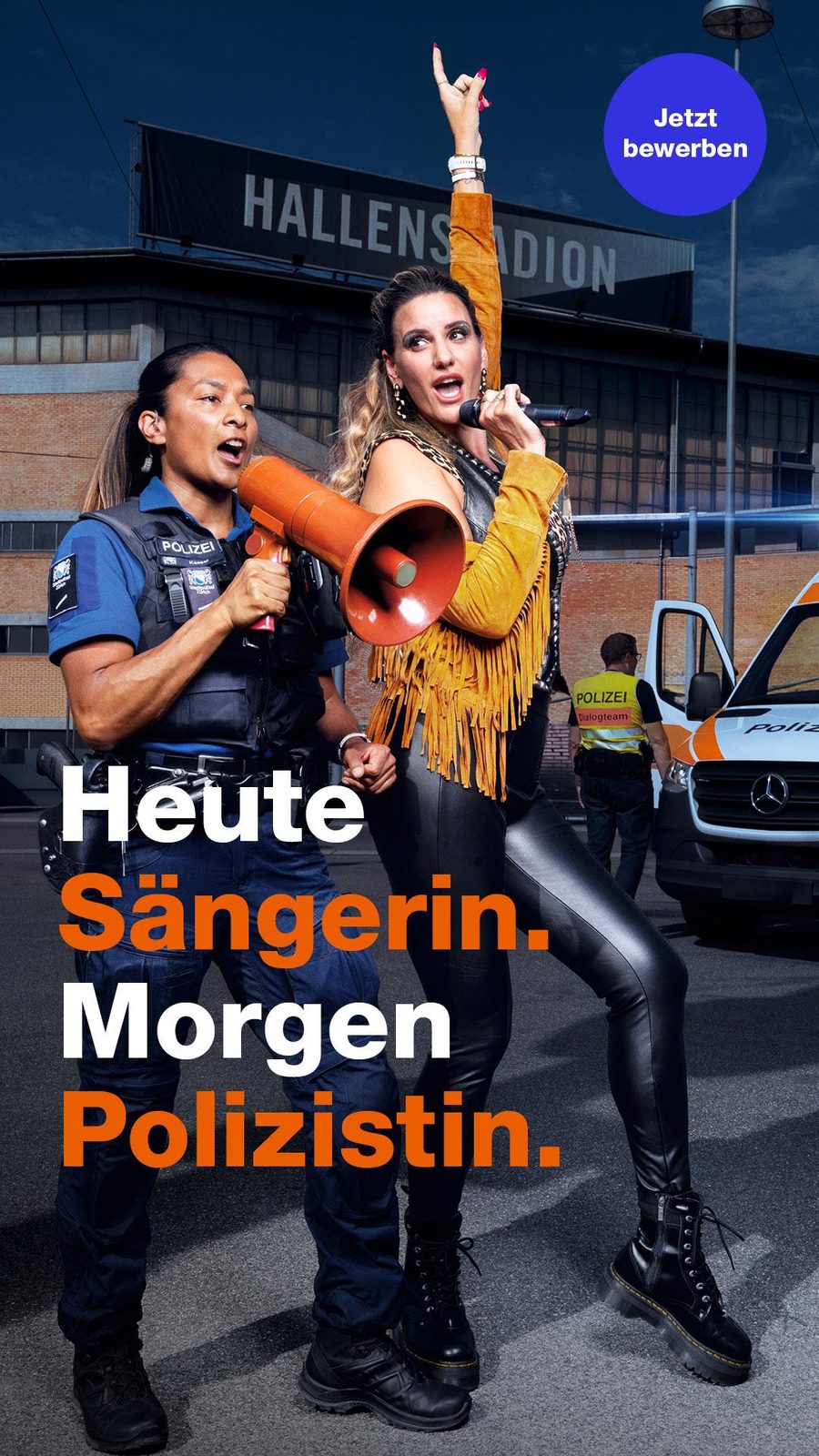 Stadtpolizei Zürich Kampagne, Sängerin Sujet